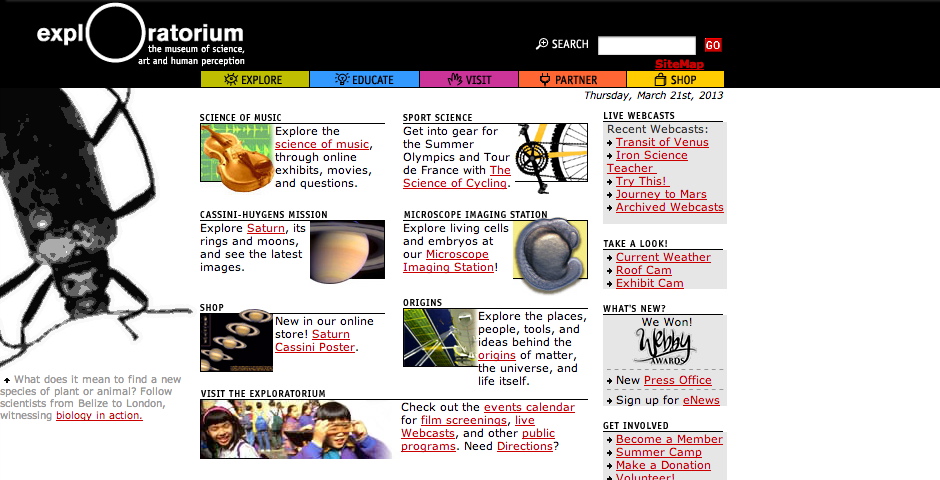 Webby Award Winner - Exploratorium