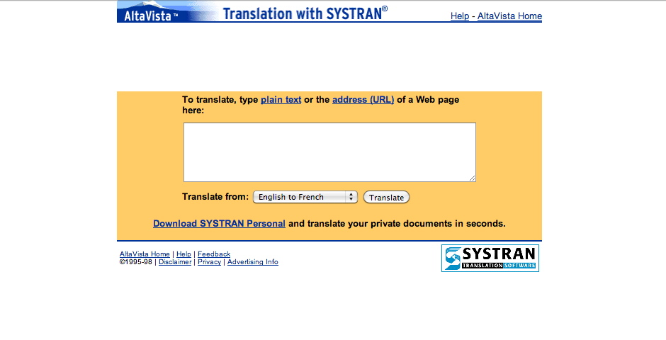 Nominee - AltaVista Translation with Systran