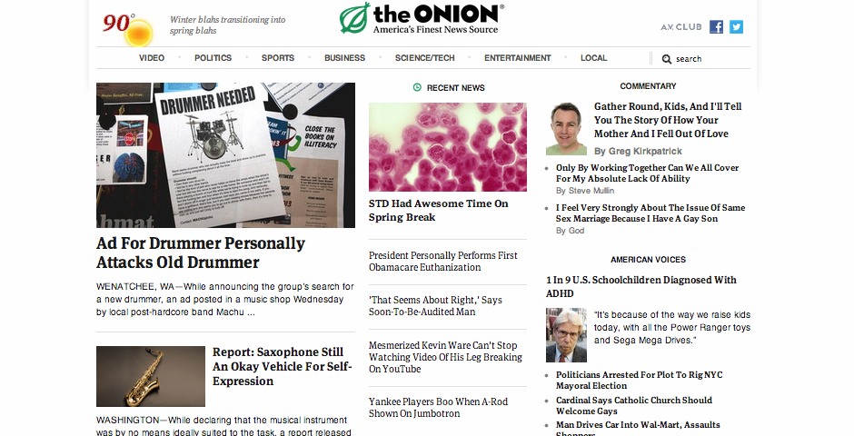 Webby Award Winner - The Onion