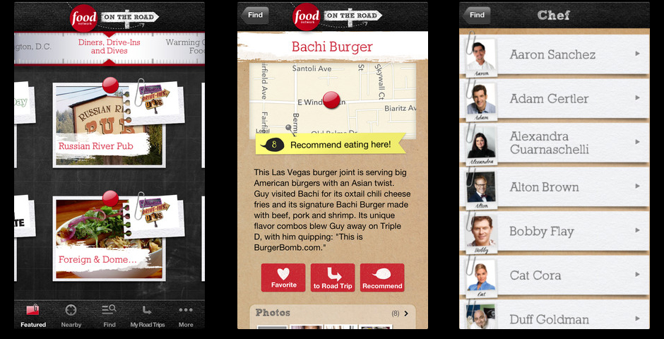 Webby Award Winner - Food Network “On the Road” App