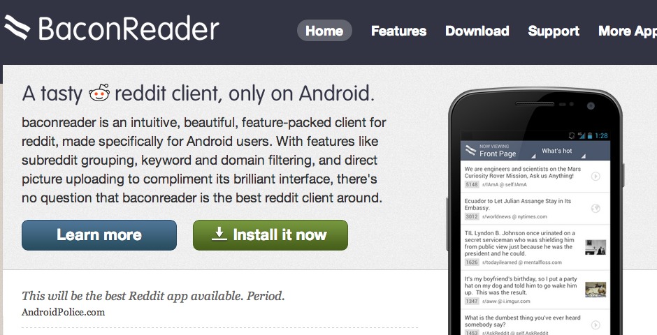 Nominee - BaconReader for Reddit
