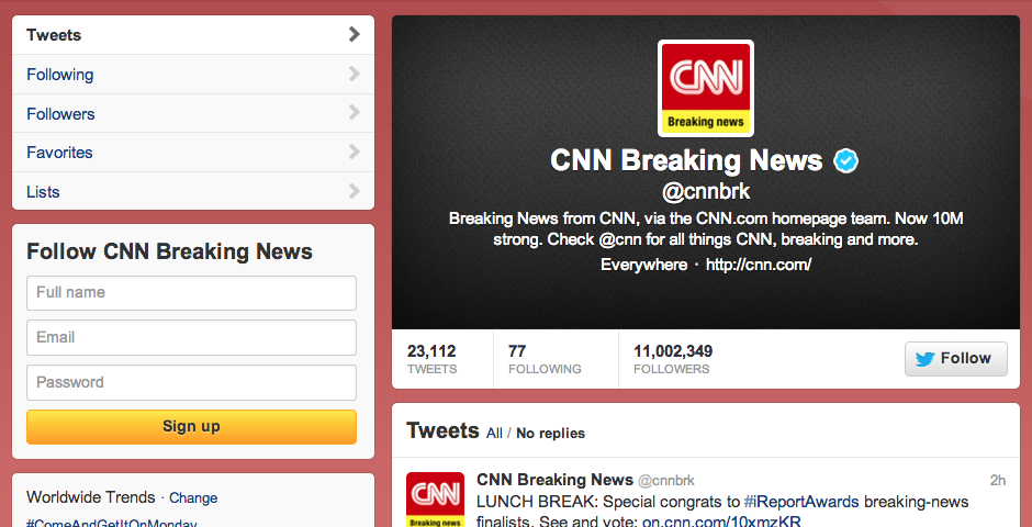 Nominee - CNN Breaking News on Twitter