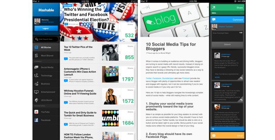 Nominee - Mashable for iPad