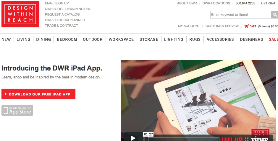 Nominee - Design Within Reach iPad App