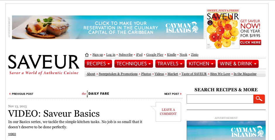 Nominee - Saveur Basics