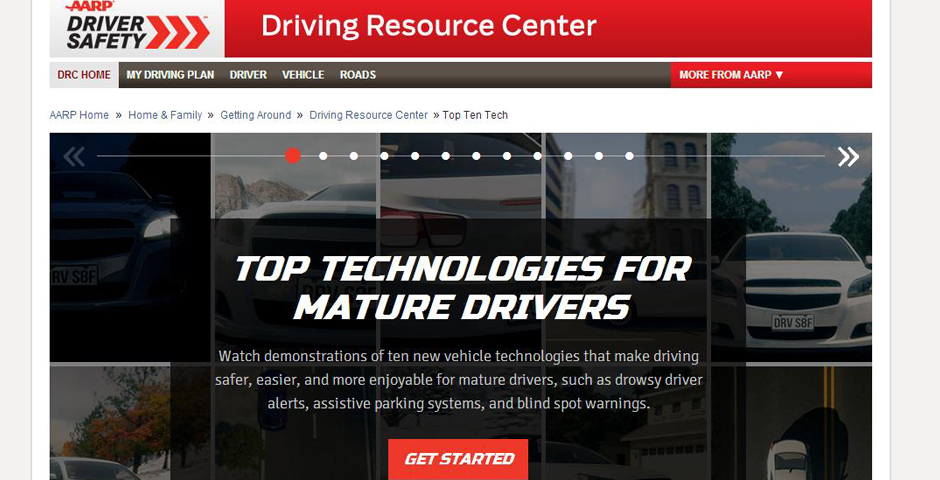 Webby Award Winner - AARP Top Ten Technologies for Mature Drivers