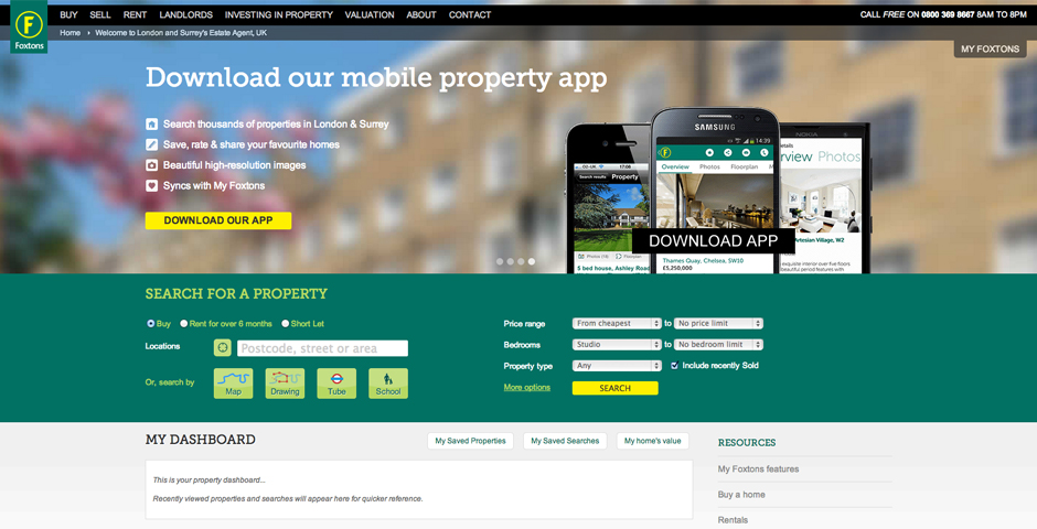 Nominee - Foxtons – A Modern Real Estate Website