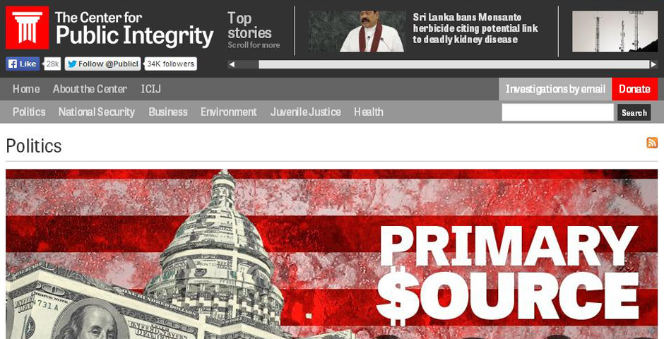 Nominee - Center for Public Integrity: Primary Source