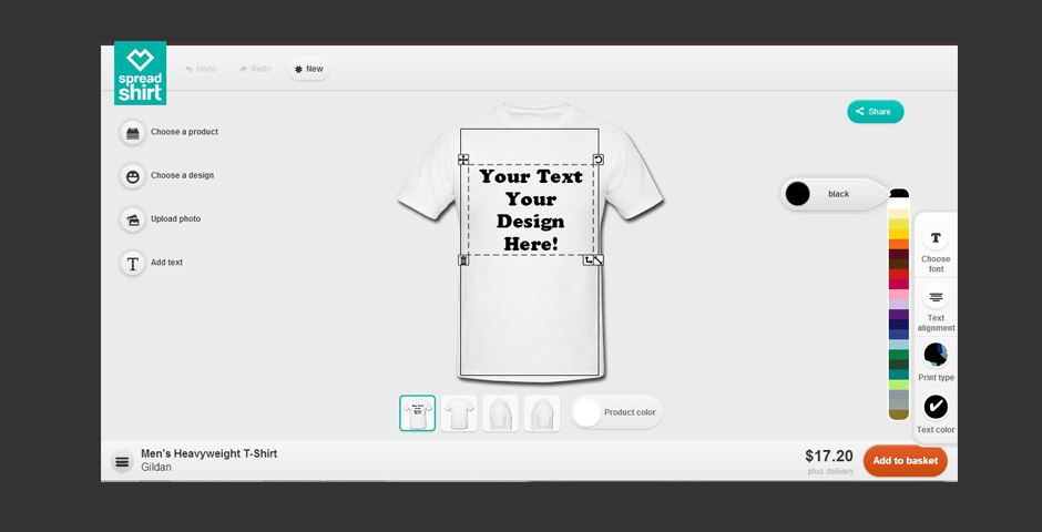 Nominee - Spreadshirt mobile tshirt designer