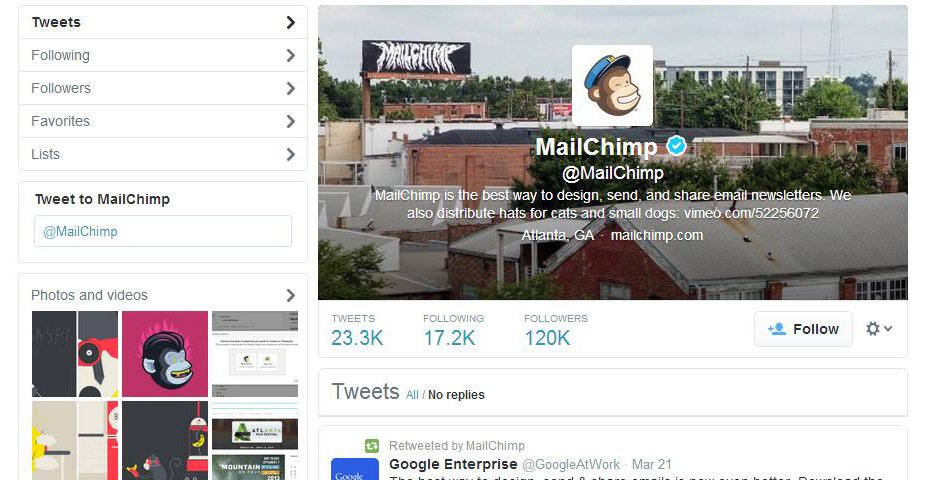Nominee - MailChimp Twitter Support