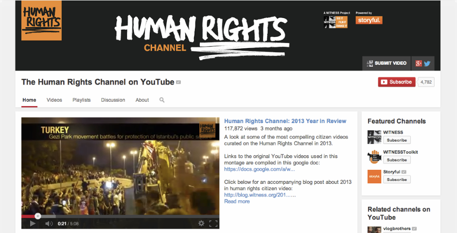 Nominee - The Human Rights Channel: Curated by WITNESS, Powered by Storyful, Hosted on YouTube