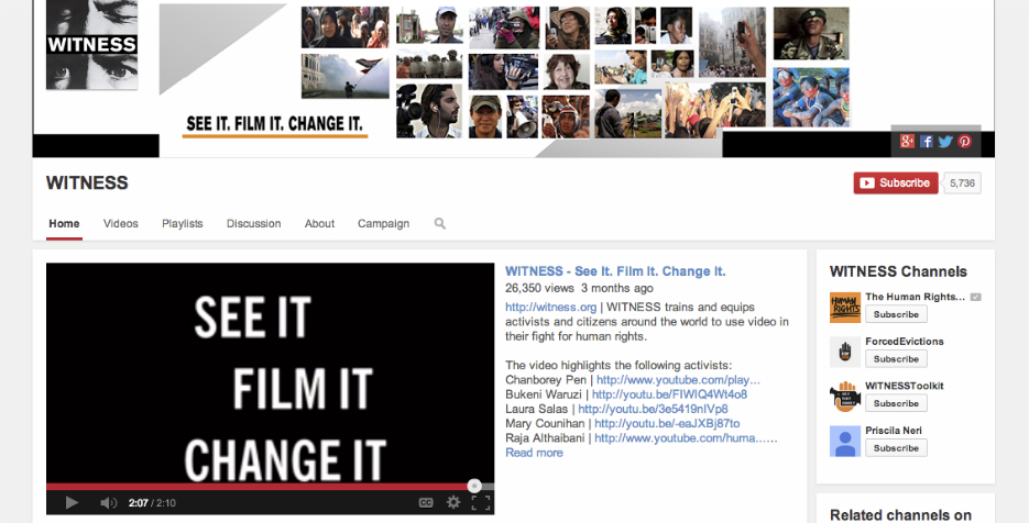 Nominee - WITNESS: See It. Film It. Change It.