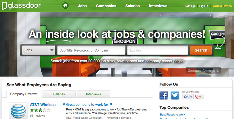 Honoree - Glassdoor – an inside look at jobs and companies