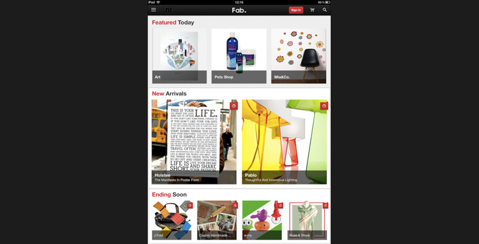 People's Voice / Webby Award Winner - Fab.com app