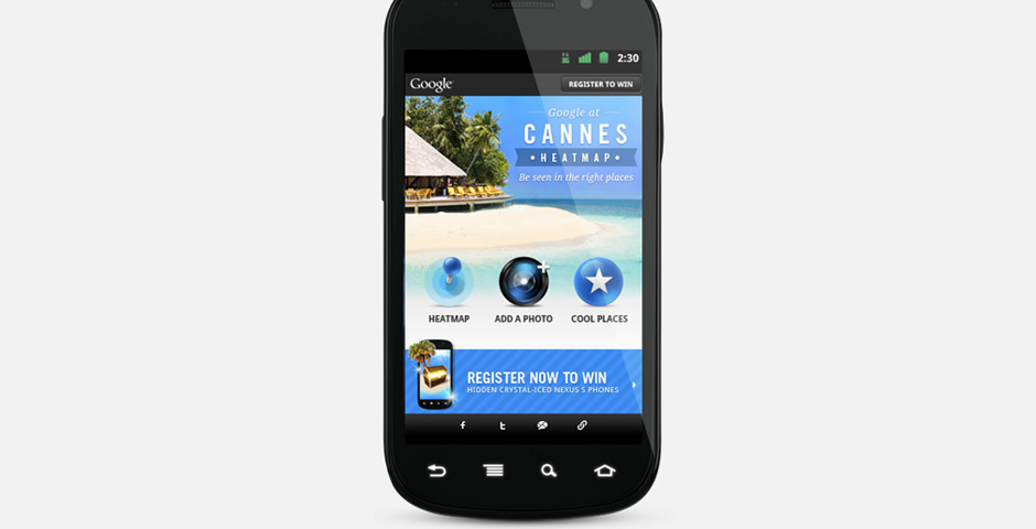 Webby Award Winner - Google Cannes Heatmap
