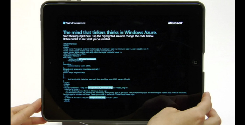 Webby Award Winner - Microsoft Windows Azure iPad Ad