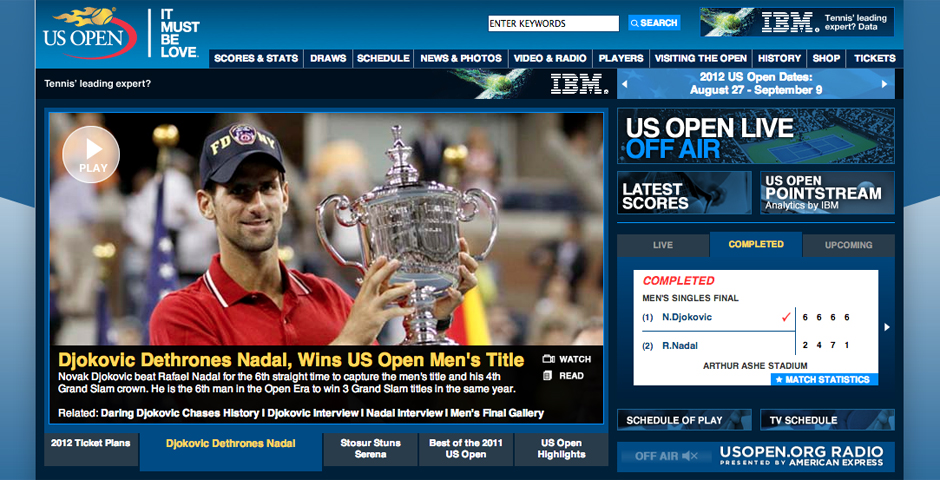 Nominee - The Official Website of the 2011 US Open