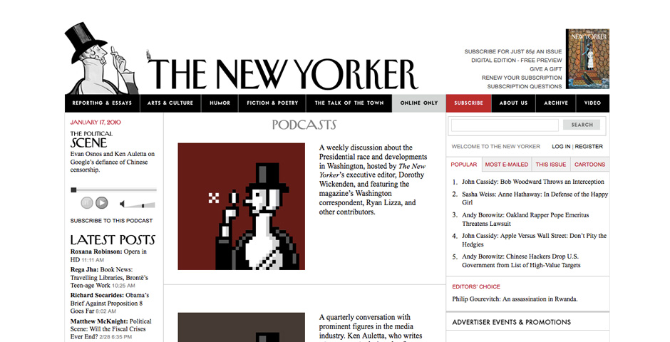 Nominee - New Yorker podcasts