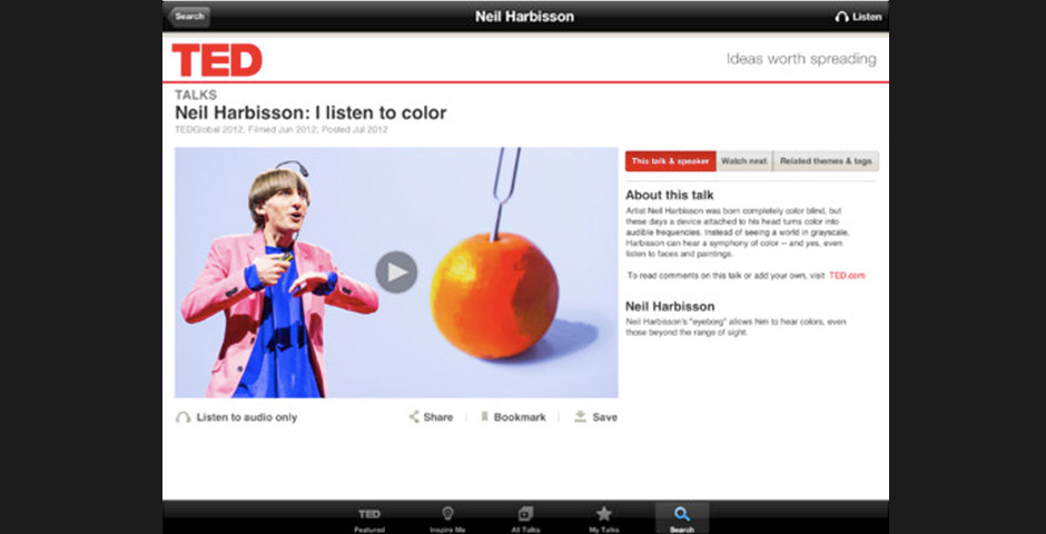 Webby Award Winner - TED iPad App