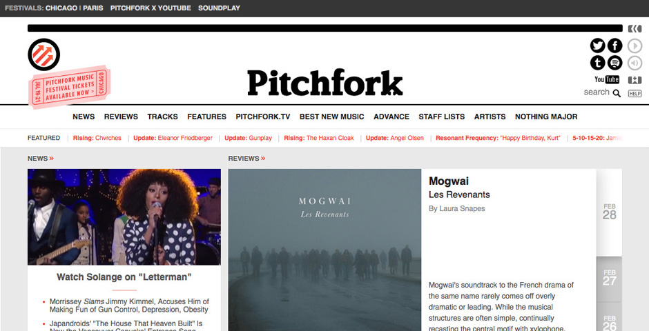 Webby Award Winner - Pitchfork