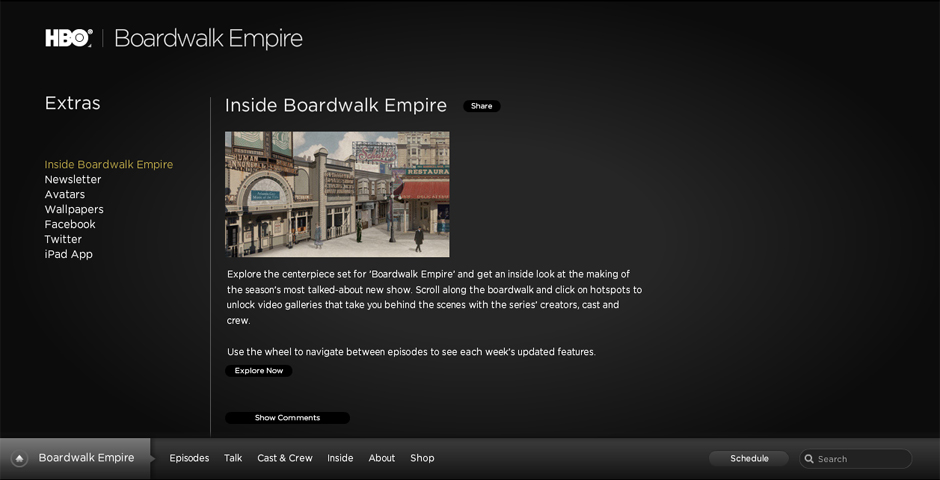 Webby Award Winner - Boardwalk Empire: Interactive Boardwalk
