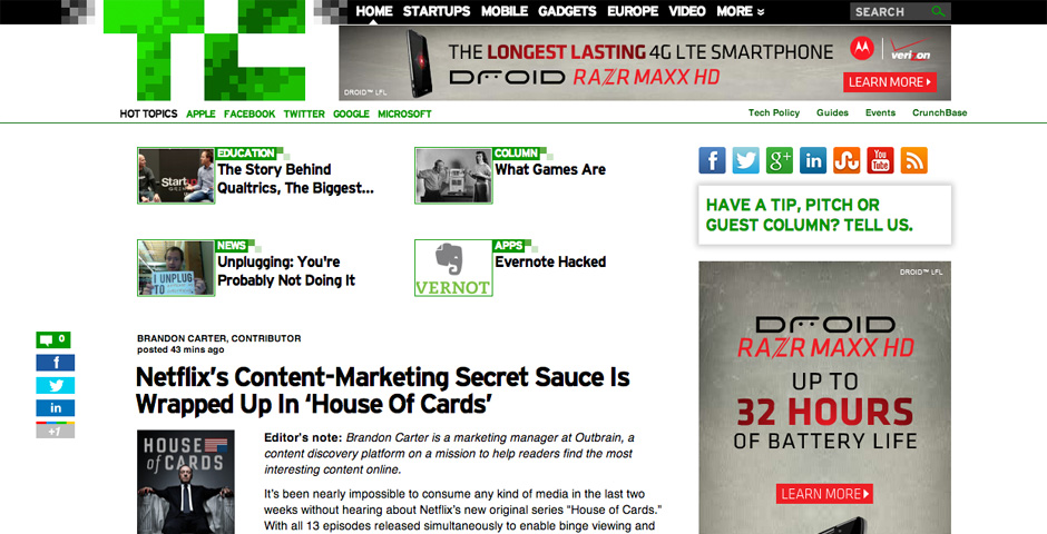 Webby Award Winner - TechCrunch