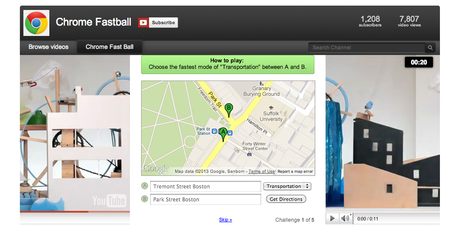 Webby Award Winner - Google Chrome Fastball