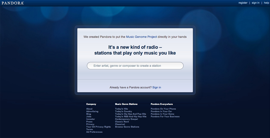 People's Voice / Webby Award Winner - Pandora
