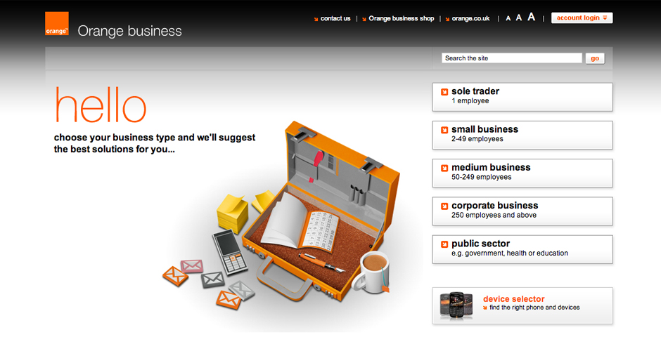 Nominee - Orange business website redesign