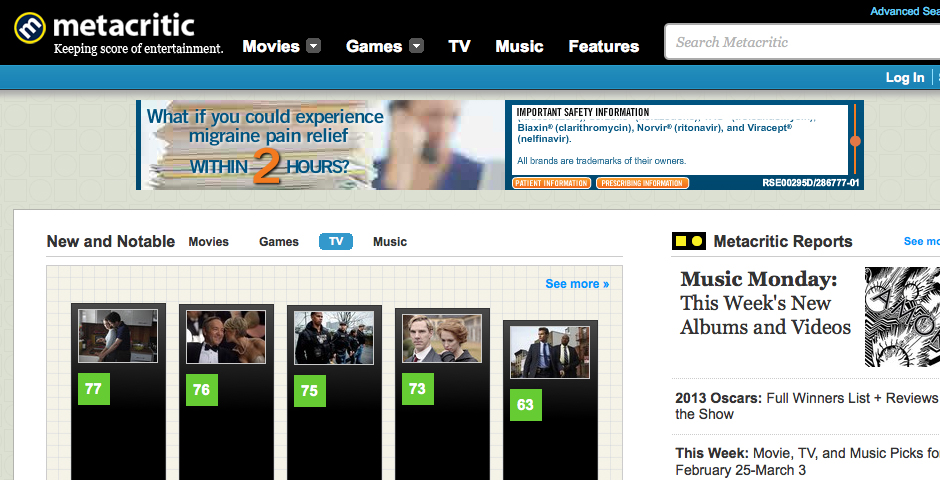 Webby Award Winner - Metacritic