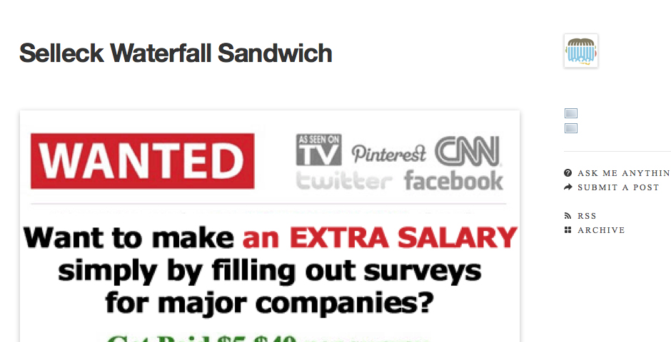 Webby Award Winner - Selleck Waterfall Sandwich