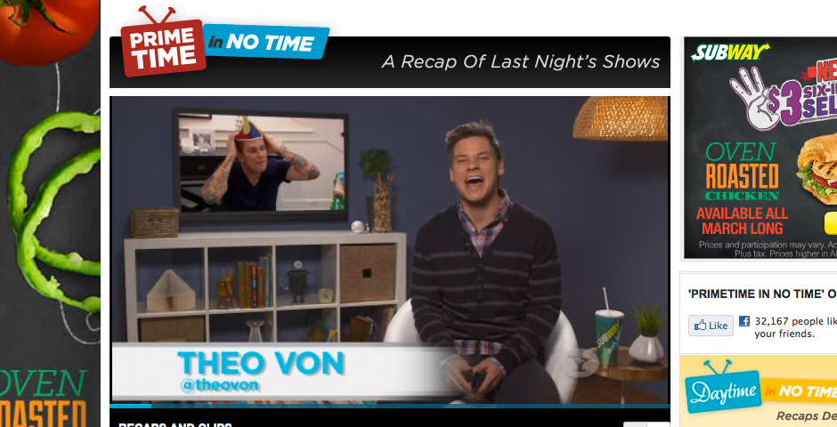 Nominee - Prime Time in No Time on Yahoo! TV