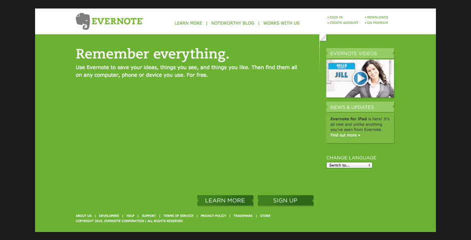 People's Voice / Webby Award Winner - Evernote