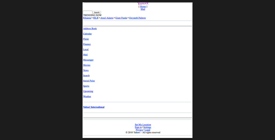Nominee - Yahoo! Mobile Homepage