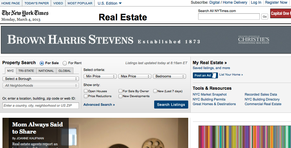 Nominee - The New York Times’s Real Estate Section