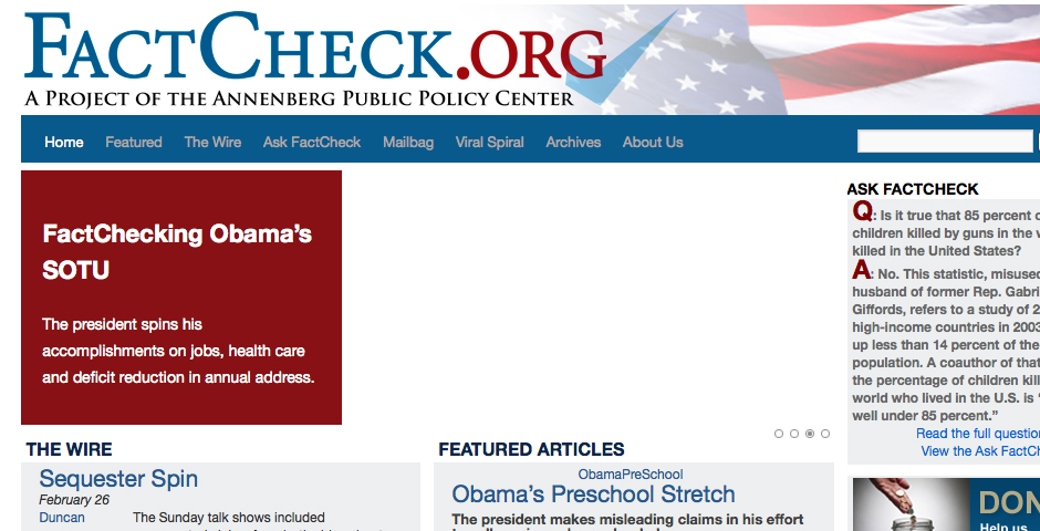People's Voice / Webby Award Winner - FactCheck.org