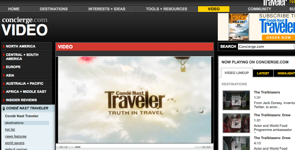 Nominee - Conde Nast Traveler’s “Oh, Canada!” Series