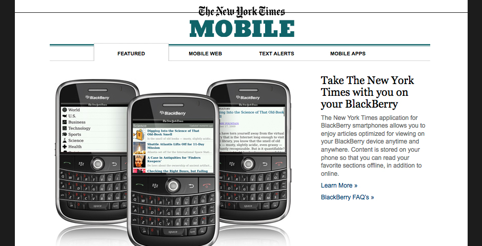 Webby Award Winner - The New York Times Mobile