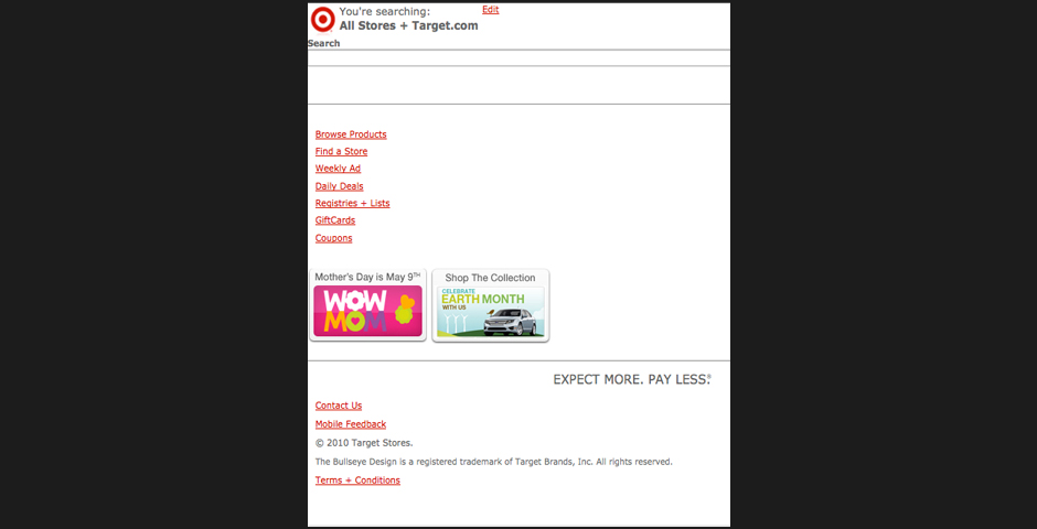 Webby Award Winner - Target.com Mobile Site