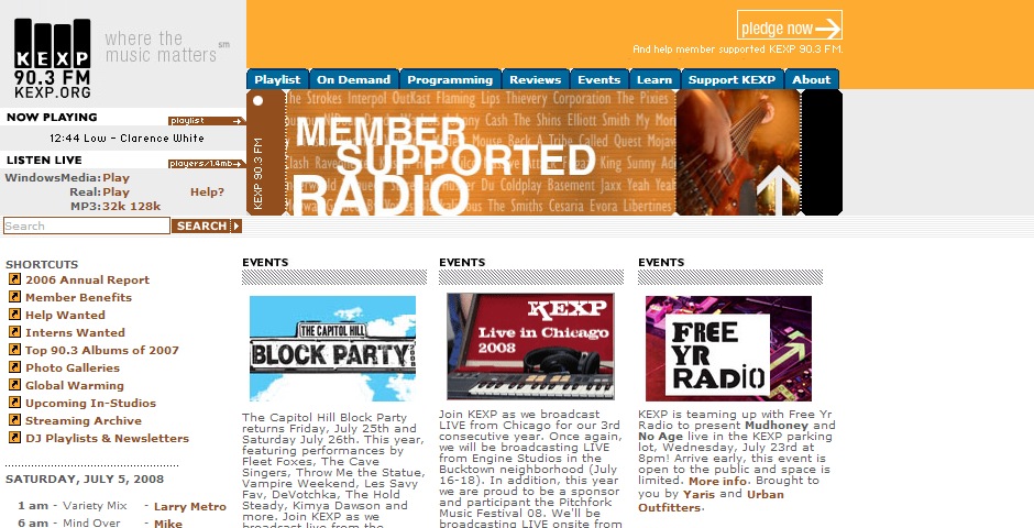 Honoree - KEXP website