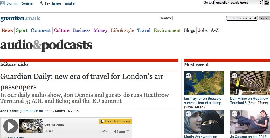Nominee - Guardian Unlimited podcasts