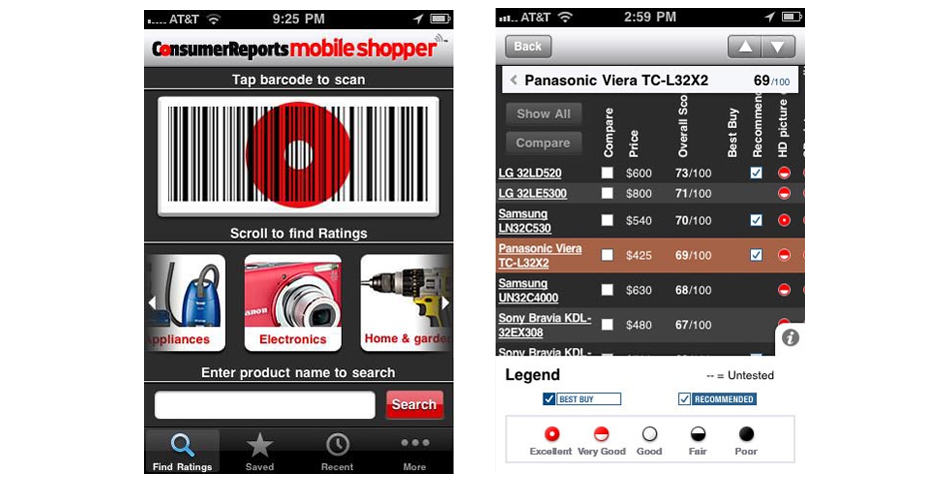 - Consumer Reports Mobile Shopper app