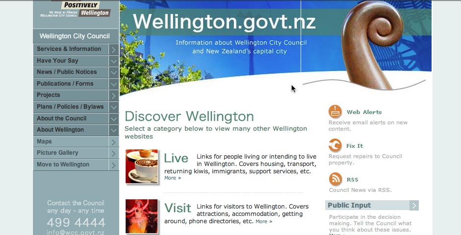 Nominee - Wellington City Council website