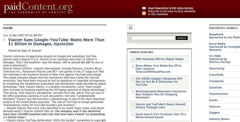 Nominee - paidContent.org: The Economics Of Content