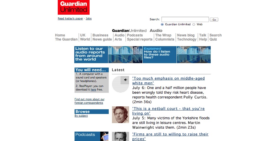 Nominee - guardian unlimited Podcasts