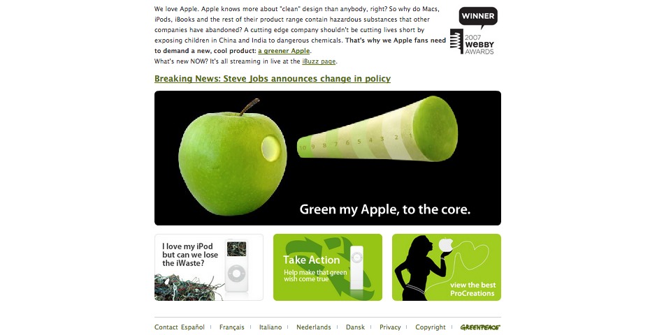 Webby Award Winner - Green my Apple