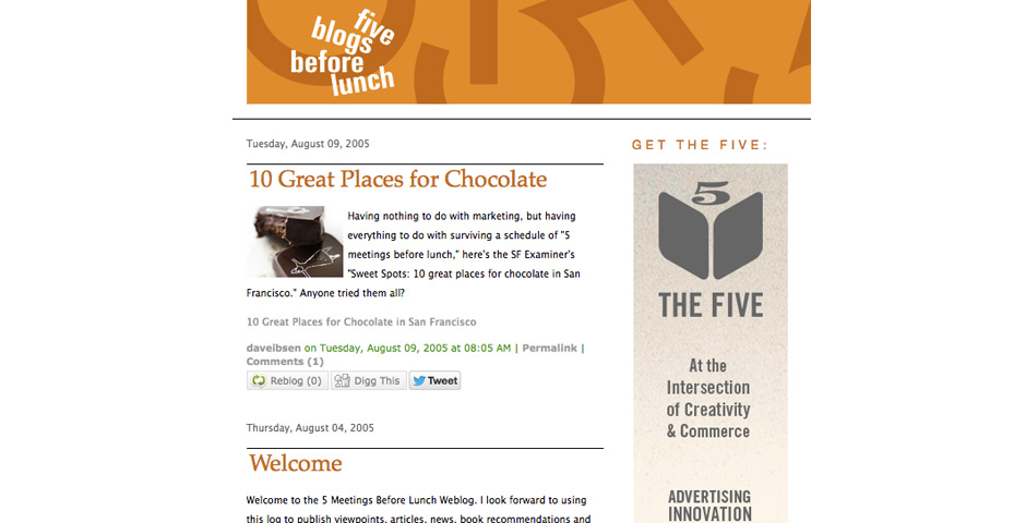 Webby Award Winner - 5 Blogs Before Lunch