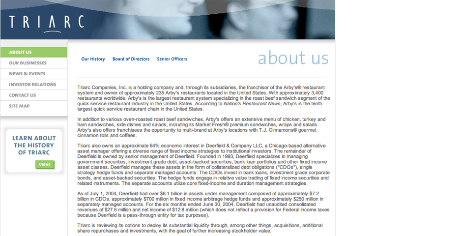 Nominee - Triarc Corporate Web Site