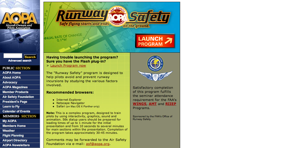 Nominee - AOPA Runway Saftey Program