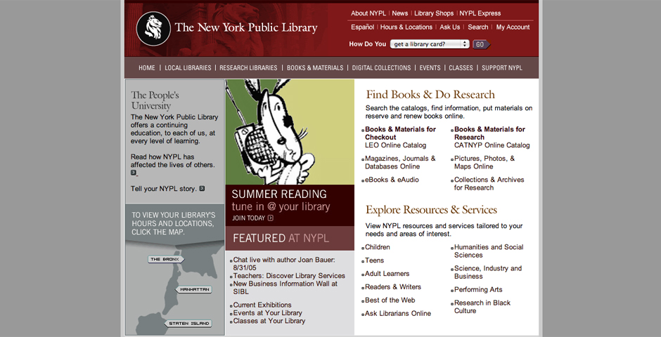 Nominee - The New York Public Library Website
